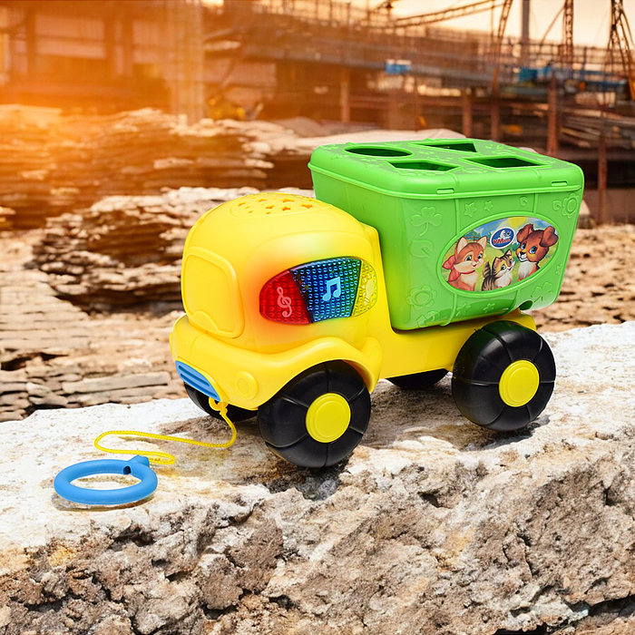 Сортер+ проектор "Мусоровоз" 20 см. Шаинский музыка.