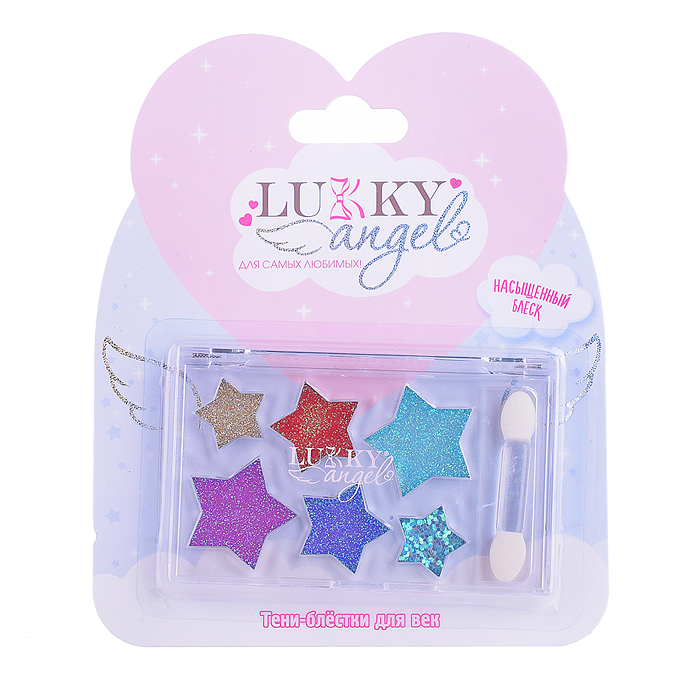 Тени для век с блёстками,палетка с форм.Звездочки, 6 цветов: розов., золот.,пурпур.,изумруд., Тени для век с блёстками,палетка с форм.Звездочки, 6 цветов: розов., золот.,пурпур.,изумруд.,