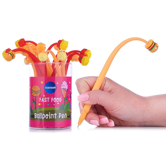 Ручка шариковая силиконовая "HAMBURGER & ICE CREAM & FRIES", цвет чернил синий, 0.7мм,