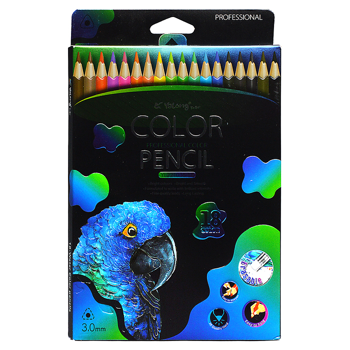 Фото к товару Карандаши цветные с ластиком 18 цв., "Неоновые животные", деревянные, трехгранные, заточенны Карандаши цветные с ластиком 18 цв., "Неоновые животные", деревянные, трехгранные, заточенны