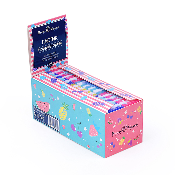 Ластик "HappyGraphix. Мармеладки большие" 4 цвета
