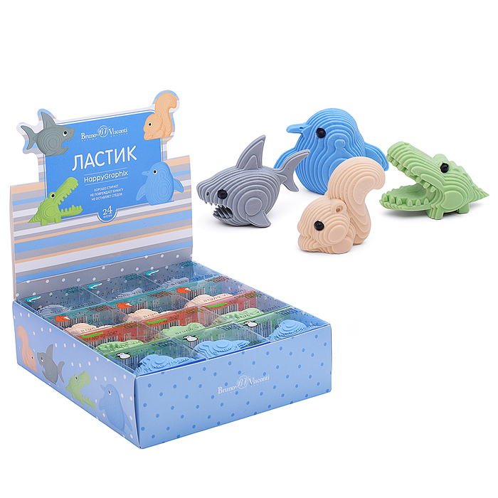 Ластик "HappyGraphix. Прикольные зверушки" Ластик "HappyGraphix. Прикольные зверушки"