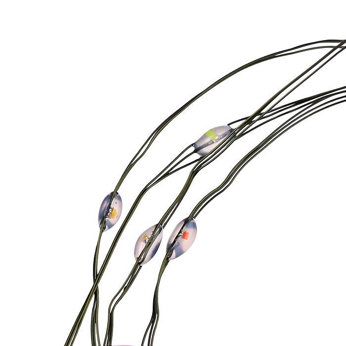 Фото к товару Электрогирлянда Роса 50м, 500 ламп, зеленый провод, цветая, пульт Электрогирлянда Роса 50м, 500 ламп, зеленый провод, цветая, пульт