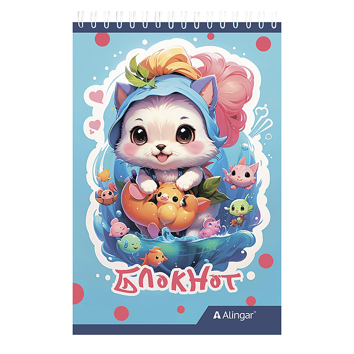 Блокнот 60 л., клетка, "Kawaii. Малыши" А6, гребень, ламинация Блокнот 60 л., клетка, "Kawaii. Малыши" А6, гребень, ламинация