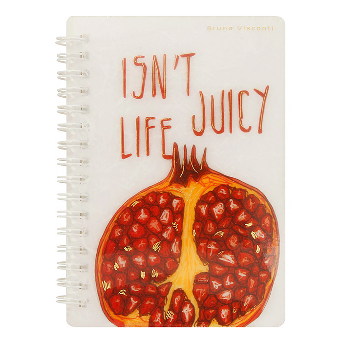 Записная книжка "Crt journal mini" А6+,80 л. на гребне с резинкой  "Juicy life. Гранат", клетка