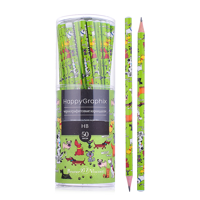Карандаш чернографитный "HappyGraphix" "Собачья площадка" НВ
