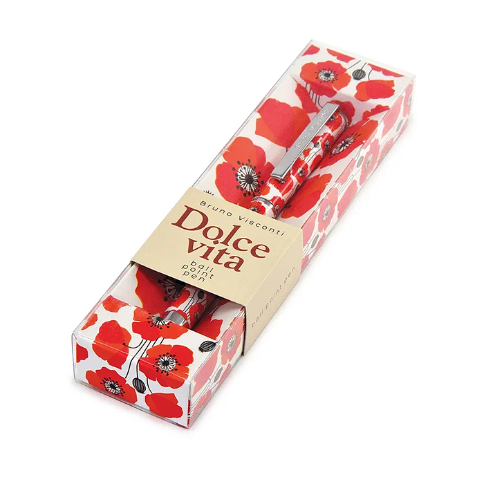 Фото к товару Ручка "Dolce vita. Маки" шариковая, металлический корпус, 0,7 мм, синяя Ручка "Dolce vita. Маки" шариковая, металлический корпус, 0,7 мм, синяя