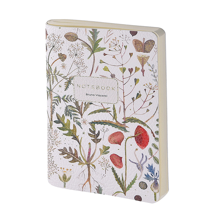 Записная книжка  из экокожи 60 л. линейка "Луговые травы" 