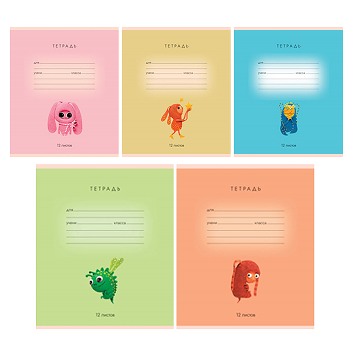 Тетрадь 12л. линия, А5 "Пластилинчики" скрепка S Тетрадь 12л. линия, А5 "Пластилинчики" скрепка S