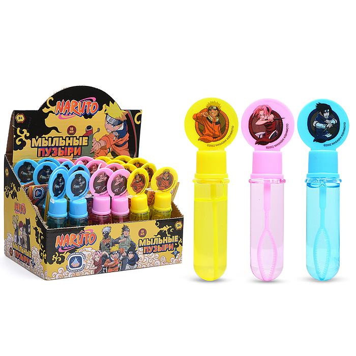 Мыльные пузыри "Наруто" нелопающиеся с кругляшом на крышке, 10 мл.