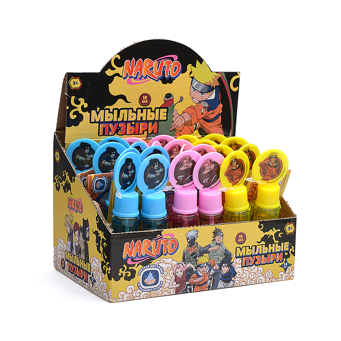 Фото к товару Мыльные пузыри "Наруто" нелопающиеся с кругляшом на крышке, 10 мл. Мыльные пузыри "Наруто" нелопающиеся с кругляшом на крышке, 10 мл.