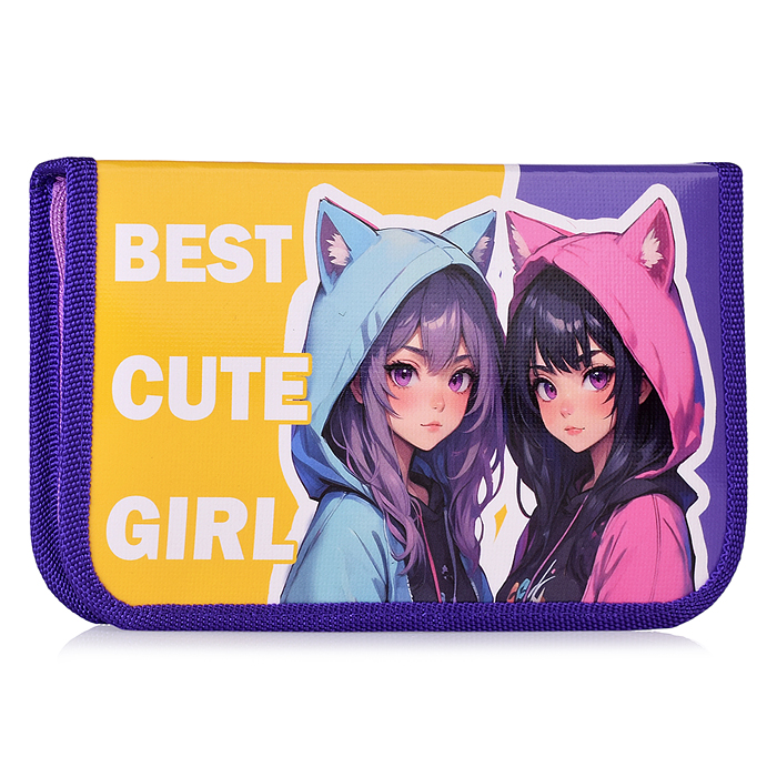 Пенал односекционный большой с откидной планкой "Лучшие подружки" 2025 