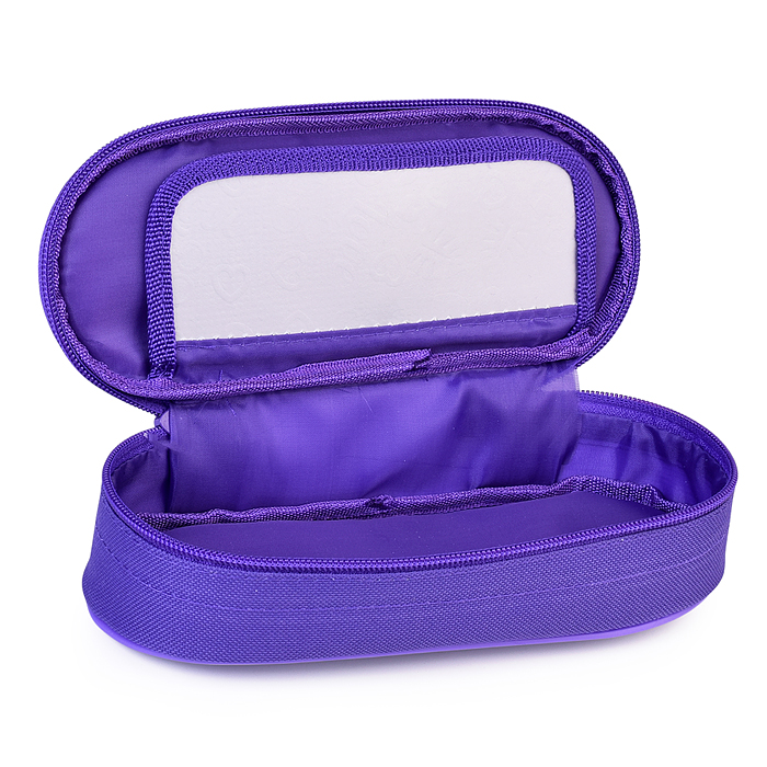 Пенал-косметичка, жесткий, объемный с дизайном, внутренняя планка, печать на ткани "Сказочный котик"