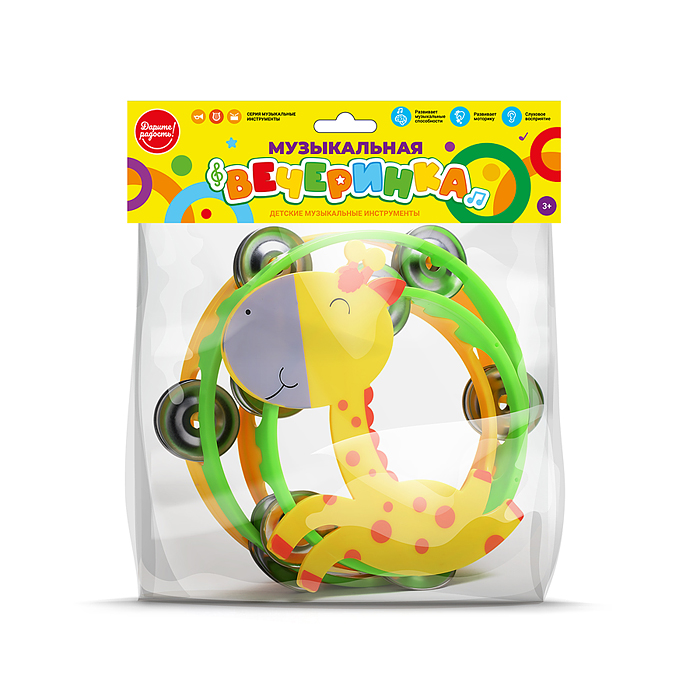 Фото к товару Бубен UT0202 "Музыкальные лошадки" в пакете Бубен UT0202 "Музыкальные лошадки" в пакете