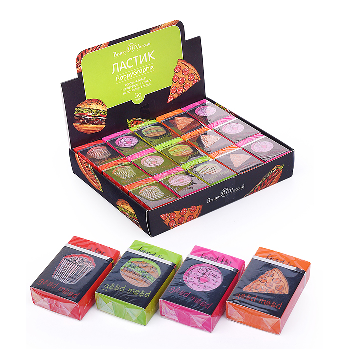 Ластик "HappyGraphix. Fastfood", 4 цвета Ластик "HappyGraphix. Fastfood", 4 цвета