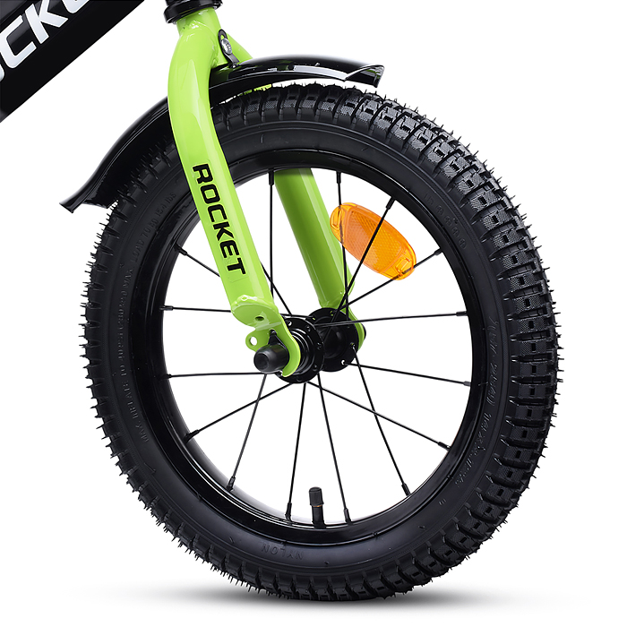 Фото к товару Велосипед 16" Rocket Phoenix, цвет черно/зеленый Велосипед 16" Rocket Phoenix, цвет черно/зеленый