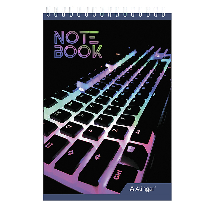 Блокнот 60 л., клетка, "Свет клавиатуры" А6, гребень, ламинация Блокнот 60 л., клетка, "Свет клавиатуры" А6, гребень, ламинация