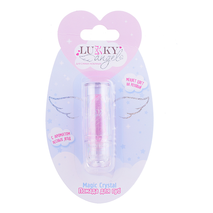 Блестящая помада Lukky Angel Magic Crystal меняющая цвет на розовый, цвет розовый с блестками, с ар Блестящая помада Lukky Angel Magic Crystal меняющая цвет на розовый, цвет розовый с блестками, с ар