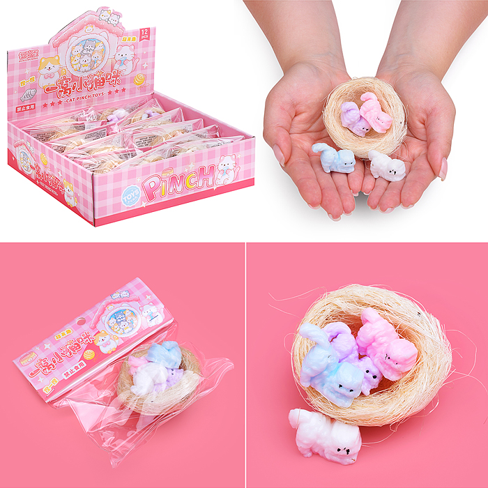 Игрушка -антистресс 00-6686 "Кошечки в корзинке"