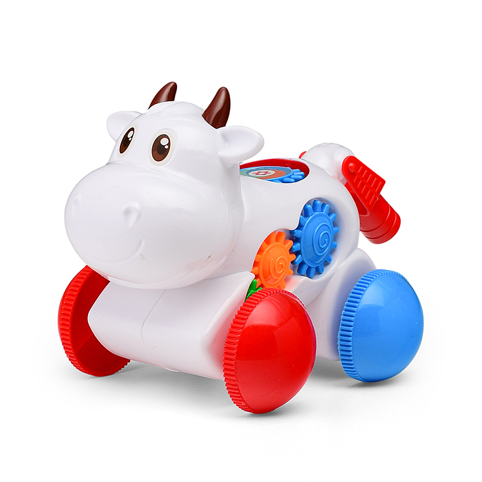 Каталка 516 "Коровка Бурёнка" музыкальная, в пакете