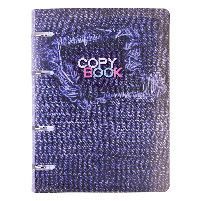 Тетрадь 80л. на кольц. А5 пл.обл., "Джинса" Тетрадь 80л. на кольц. А5 пл.обл., "Джинса"