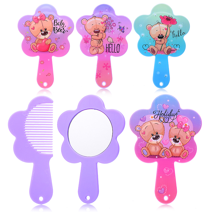Набор расческа+зеркало 00-5417 "Baby bear" в ассортименте Набор расческа+зеркало 00-5417 "Baby bear" в ассортименте