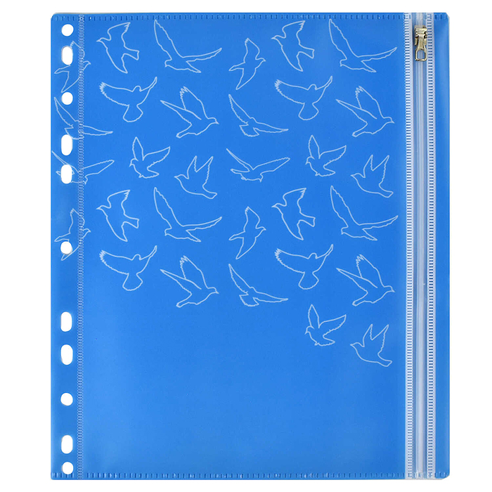Папка для документов "Птицы" А5, одно отделение, пластик, перфорация, 