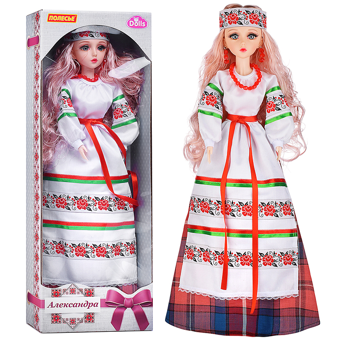 Кукла "Александра" (55 см) в белорусском костюме (в коробке)
