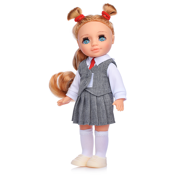 Кукла Ася первоклассница в сером. 