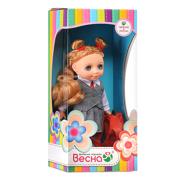 Кукла Ася первоклассница в сером. 