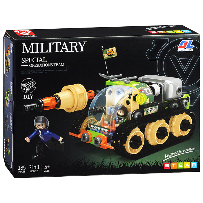 Конструктор J-6610 "Военная техника 4в1" (185 дет.) в коробке Конструктор J-6610 "Военная техника 4в1" (185 дет.) в коробке