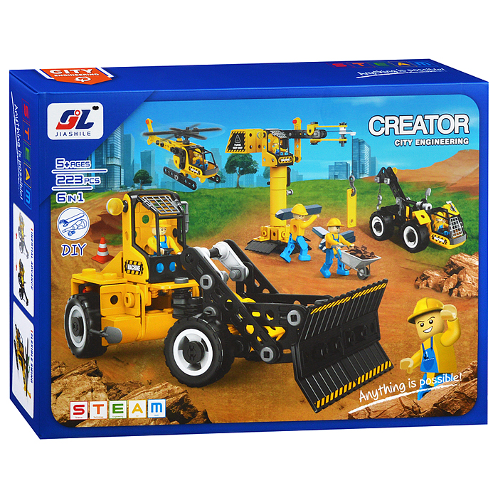 Конструктор J-7770 "Строительная техника " (223 дет.) в коробке Конструктор J-7770 "Строительная техника " (223 дет.) в коробке