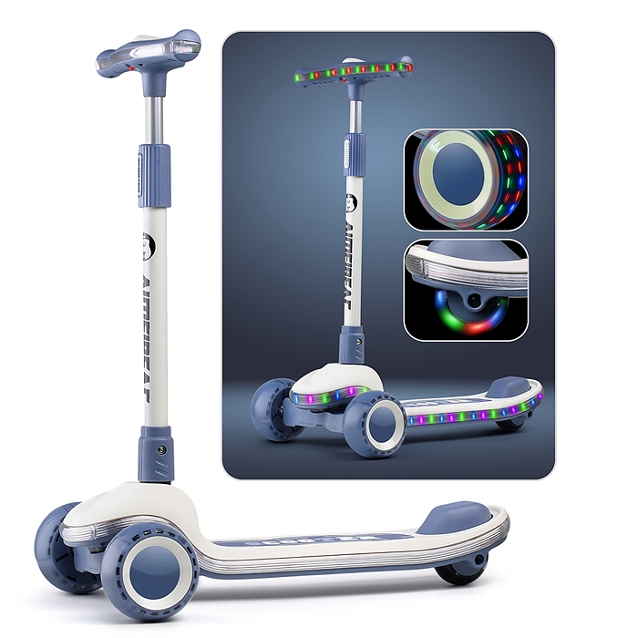 Самокат U012008Y 3-х кол., синий, в коробке в пакете