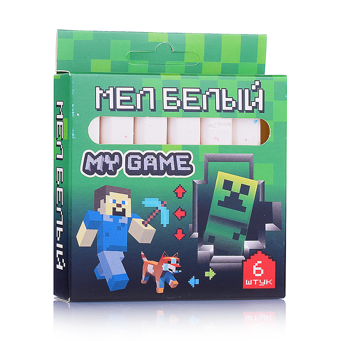 Мел белый "My Game" 6 шт в картонной упаковке с европодвесом Мел белый "My Game" 6 шт в картонной упаковке с европодвесом