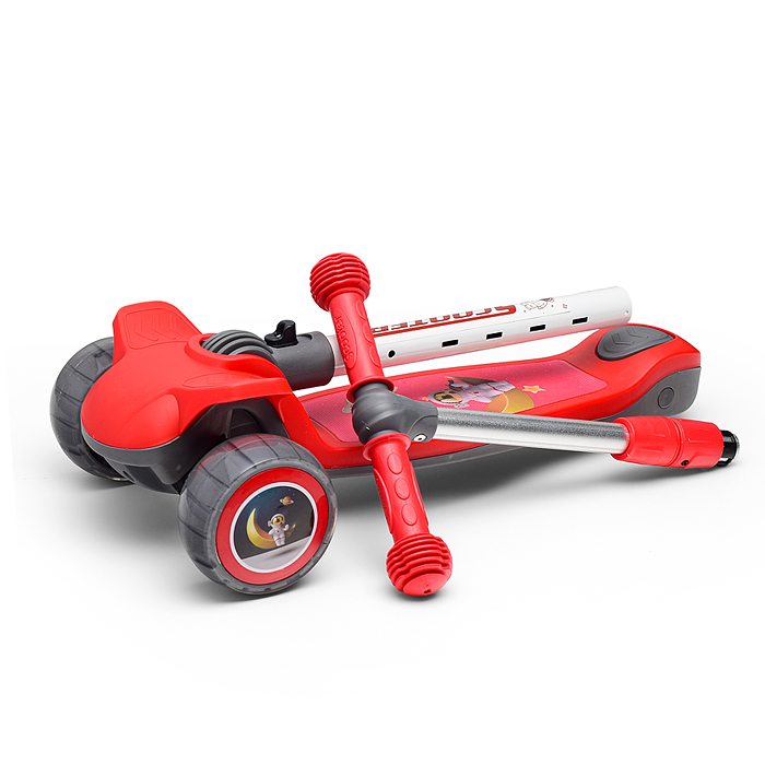 Фото к товару Самокат U001195Y 3-х кол., красный, PU, в коробке Самокат U001195Y 3-х кол., красный, PU, в коробке