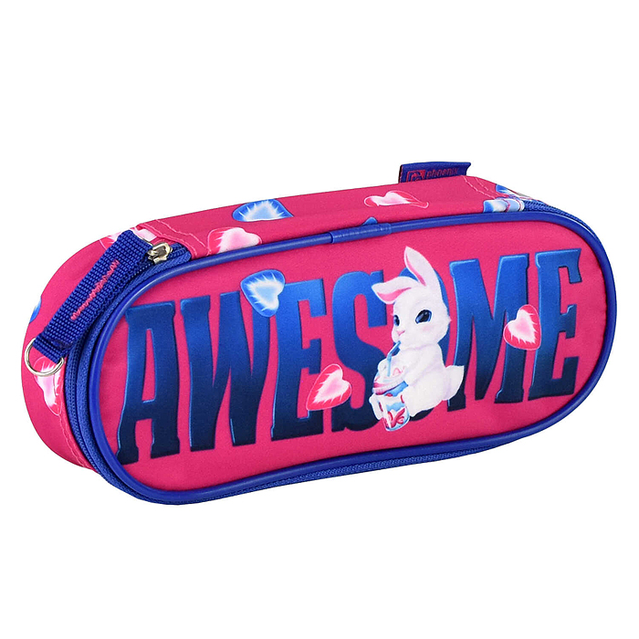 Пенал школьный "Клубничный зайка" без наполнения, 20.5х7.5х4 см, 