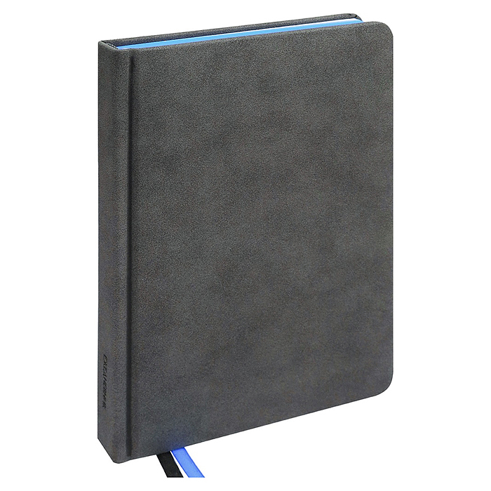 Ежедневник недатированный A5, 136л."Carbon&colors" неоновый срез голубой