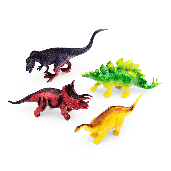 Игрушка пластизоль "Динозавры" 4шт. в пакете, хеддер Рассказы о животных Игрушка пластизоль "Динозавры" 4шт. в пакете, хеддер Рассказы о животных