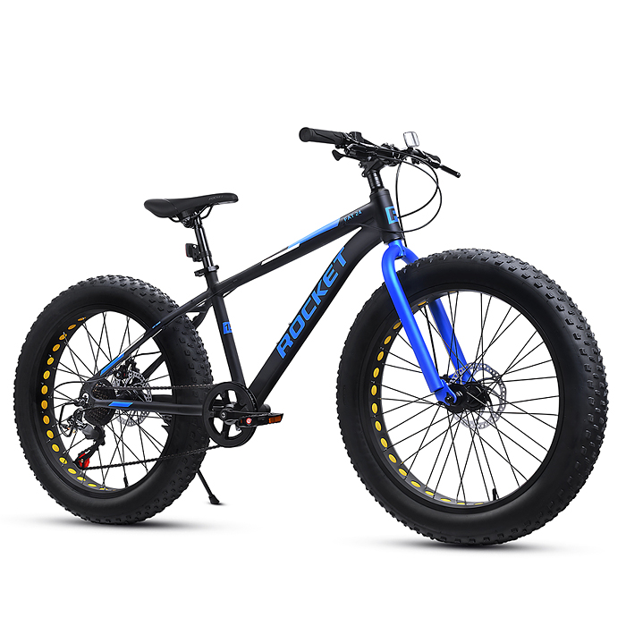 Фото к товару Велосипед 24" Rocket Fat 24, цвет черный/синий, размер 15" Велосипед 24" Rocket Fat 24, цвет черный/синий, размер 15"
