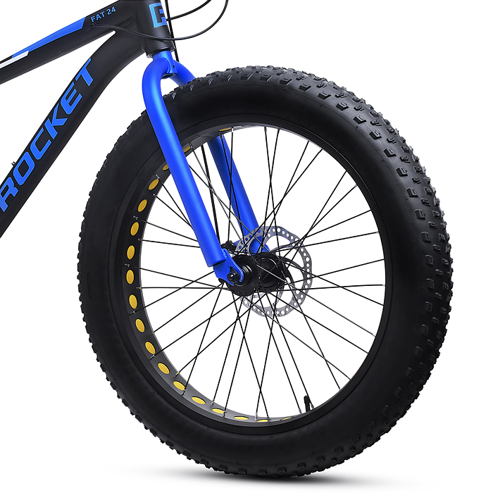 Фото к товару Велосипед 24" Rocket Fat 24, цвет черный/синий, размер 15" Велосипед 24" Rocket Fat 24, цвет черный/синий, размер 15"