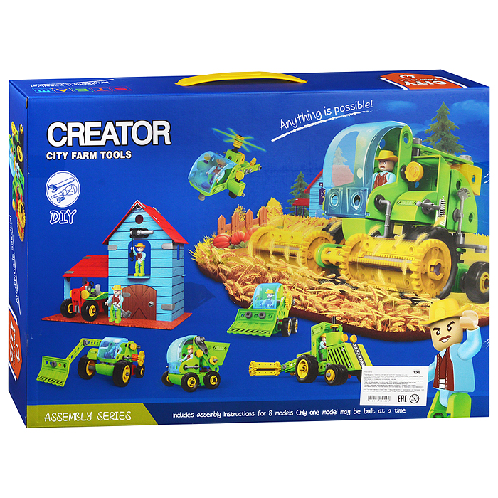 Фото к товару Конструктор J-7773 "Сельскохозяйственная техника" (153 дет.) в коробке Конструктор J-7773 "Сельскохозяйственная техника" (153 дет.) в коробке