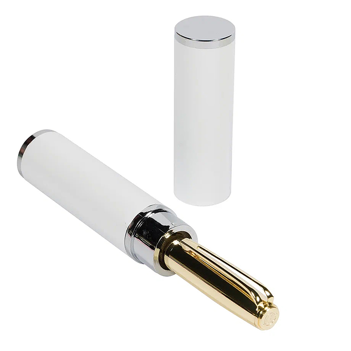 Фото к товару Ручка "Napoli" в тубусе круглой формы, 1,0 мм, синяя (корпус красн и зол, футляр белый) Ручка "Napoli" в тубусе круглой формы, 1,0 мм, синяя (корпус красн и зол, футляр белый)