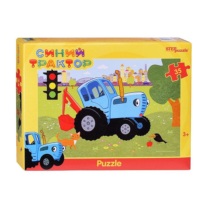 Пазлы 35 "Синий трактор" (Биг Папа)