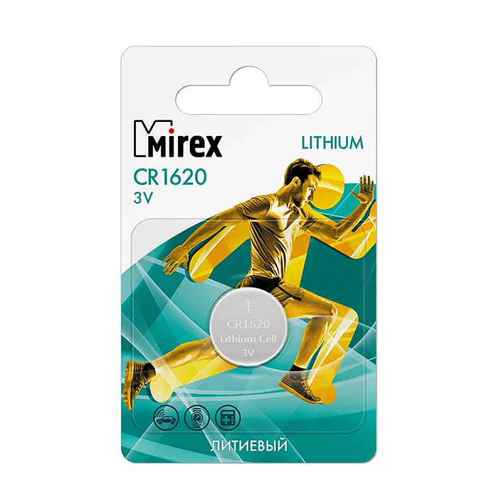 Батарея литиевая Mirex CR1620-E1 3V  1 шт. ecopack