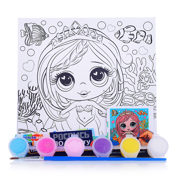 Холст для росписи 15х15 см "Принцесса"