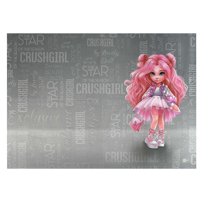 Плёнка цветная для школьных уроков труда "Красотка" 50х70 см, розовый, серебристый, ПВХ