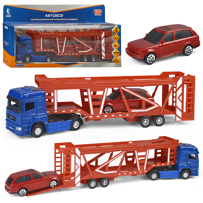 Машина металл KAMAZ Автовоз 17 см, (двери, подвиж дет, машинка) в коробке Машина металл KAMAZ Автовоз 17 см, (двери, подвиж дет, машинка) в коробке