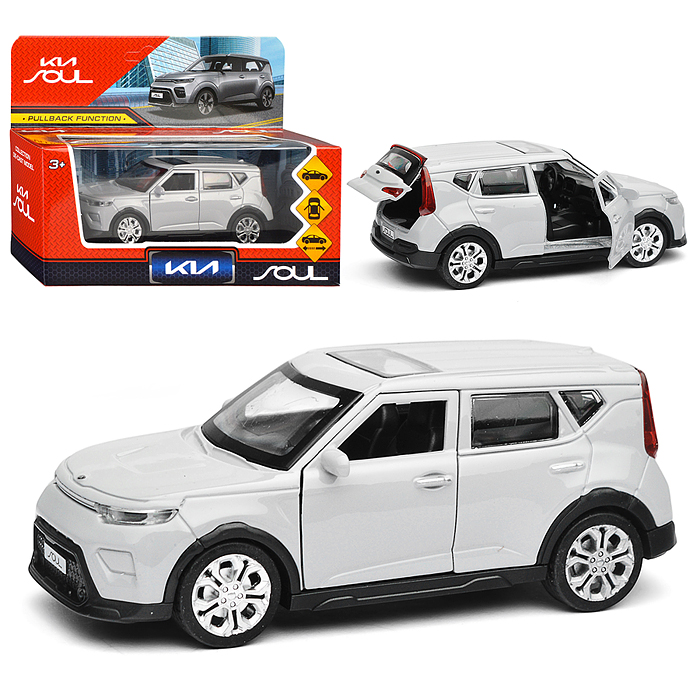 Машина металл KIA Soul 12 см, (двери, багаж., серебряный) инерц., в коробке Машина металл KIA Soul 12 см, (двери, багаж., серебряный) инерц., в коробке