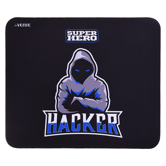 Коврик для мыши "SuperHero" (250x220x3 мм), текстильное покрытие, нескользящая натуральная каучукова