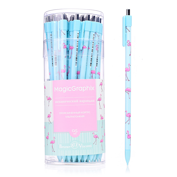Карандаш механический "MagicGraphix. Фламинго. Паттерн" 0.5мм